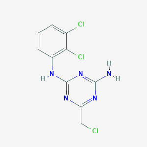 molecular formula C10H8Cl3N5 B1429484 6-(氯甲基)-N-(2,3-二氯苯基)-1,3,5-三嗪-2,4-二胺 CAS No. 1379811-51-4