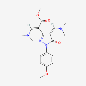 B1429485 methyl (2E)-3-(dimethylamino)-2-[(4Z)-4-[(dimethylamino)methylene]-1-(4-methoxyphenyl)-5-oxo-4,5-dihydro-1H-pyrazol-3-yl]acrylate CAS No. 1379821-58-5