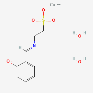 Aqua-2-(N-2-hydroxybenzylideneimino)ethane sulfonic acid copper(II) monohydrate