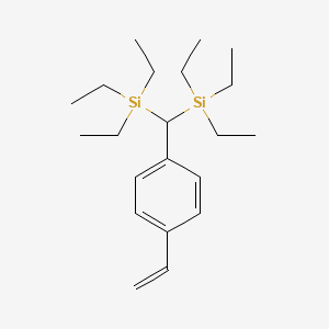 molecular formula C21H38Si2 B14294895 [(4-Ethenylphenyl)methylene]bis(triethylsilane) CAS No. 113150-95-1