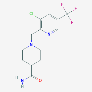 molecular formula C13H15ClF3N3O B1429490 1-(3-氯-5-三氟甲基-吡啶-2-基甲基)-哌啶-4-甲酰胺 CAS No. 1311280-28-0
