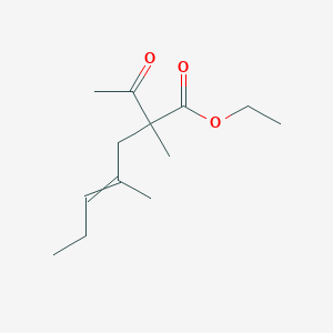 molecular formula C13H22O3 B14294955 Ethyl 2-acetyl-2,4-dimethylhept-4-enoate CAS No. 113704-09-9