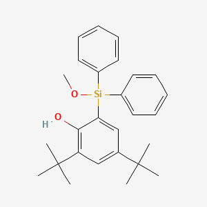 molecular formula C27H34O2Si B14294997 2,4-Di-tert-butyl-6-[methoxy(diphenyl)silyl]phenol CAS No. 112667-60-4