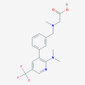 molecular formula C18H20F3N3O2 B1429509 {[3-(2-二甲基氨基-5-三氟甲基-吡啶-3-基)-苯甲基]-甲基-氨基}-乙酸 CAS No. 1311279-74-9