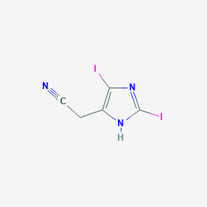 molecular formula C5H3I2N3 B14295126 (2,4-Diiodo-1H-imidazol-5-yl)acetonitrile CAS No. 113466-65-2