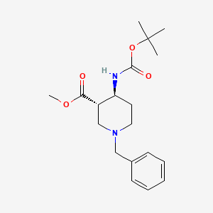 molecular formula C19H28N2O4 B1429515 反式-1-苄基-4-(叔丁氧羰基氨基)哌啶-3-甲酸甲酯 CAS No. 1398504-06-7