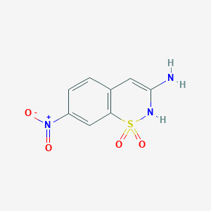 molecular formula C8H7N3O4S B14295155 3-Amino-7-nitro-1lambda~6~,2-benzothiazine-1,1(2H)-dione CAS No. 128408-82-2