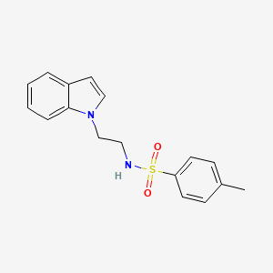 molecular formula C17H18N2O2S B14295174 Benzenesulfonamide, N-[2-(1H-indol-1-yl)ethyl]-4-methyl- CAS No. 114364-72-6