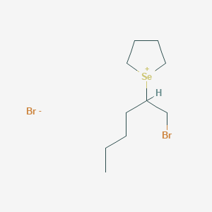 1-(1-Bromohexan-2-YL)selenolan-1-ium bromide