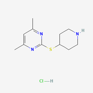 B1429522 4,6-Dimethyl-2-(piperidin-4-ylthio)pyrimidine hydrochloride CAS No. 1177346-28-9