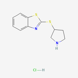 B1429524 2-(Pyrrolidin-3-ylthio)benzo[d]thiazole hydrochloride CAS No. 1420850-00-5