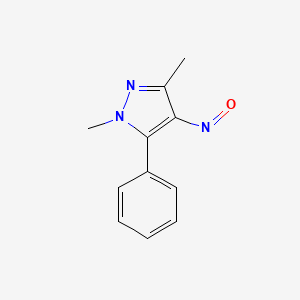 molecular formula C11H11N3O B14295347 1,3-Dimethyl-4-nitroso-5-phenylpyrazole CAS No. 124032-81-1