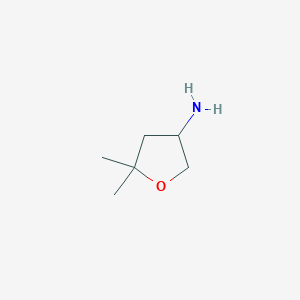 molecular formula C6H13NO B1429542 (5,5-Dimethyltetrahydrofuran-3-yl)amine CAS No. 1390638-73-9