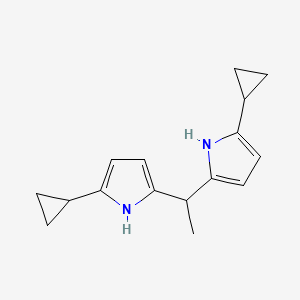 molecular formula C16H20N2 B14295526 2,2'-(Ethane-1,1-diyl)bis(5-cyclopropyl-1H-pyrrole) CAS No. 119830-61-4