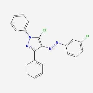 molecular formula C21H14Cl2N4 B14295538 5-Chloro-4-[(E)-(3-chlorophenyl)diazenyl]-1,3-diphenyl-1H-pyrazole CAS No. 119023-33-5