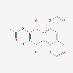 molecular formula C18H16O9 B14295559 7-Methoxy-2-methyl-5,8-dioxo-5,8-dihydronaphthalene-1,4,6-triyl triacetate CAS No. 112471-72-4