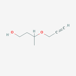 molecular formula C7H12O2 B14295606 3-[(Prop-2-yn-1-yl)oxy]butan-1-ol CAS No. 114628-98-7