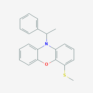 molecular formula C21H19NOS B14295725 4-(Methylsulfanyl)-10-(1-phenylethyl)-10H-phenoxazine CAS No. 113201-95-9