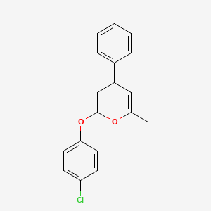 2-(4-Chlorophenoxy)-6-methyl-4-phenyl-3,4-dihydro-2H-pyran