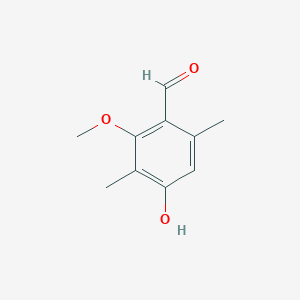 Benzaldehyde, 4-hydroxy-2-methoxy-3,6-dimethyl-