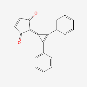 molecular formula C20H12O2 B14295756 2-(2,3-Diphenylcycloprop-2-en-1-ylidene)cyclopent-4-ene-1,3-dione CAS No. 116047-03-1