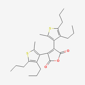 molecular formula C26H34O3S2 B14295877 3,4-Bis(2-methyl-4,5-dipropylthiophen-3-yl)furan-2,5-dione CAS No. 115726-51-7