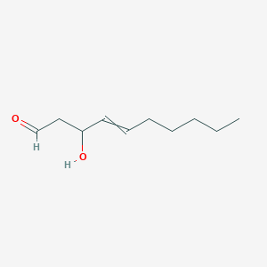 molecular formula C10H18O2 B14295891 3-Hydroxydec-4-enal CAS No. 113366-15-7