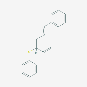 molecular formula C18H18S B14295916 [(6-Phenylhexa-1,5-dien-3-yl)sulfanyl]benzene CAS No. 112157-67-2