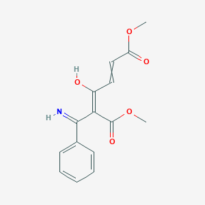 molecular formula C15H15NO5 B14295926 dimethyl (2E)-2-(benzenecarboximidoyl)-3-hydroxyhexa-2,4-dienedioate 