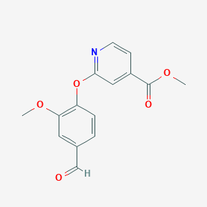 molecular formula C15H13NO5 B1429593 Methyl 2-(4-formyl-2-methoxyphenoxy)isonicotinate CAS No. 1415719-17-3