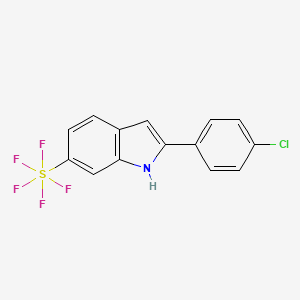 molecular formula C14H9ClF5NS B1429594 2-(4-Chlorophenyl)-6-pentafluorosulfanyl-1H-indole CAS No. 1394319-73-3