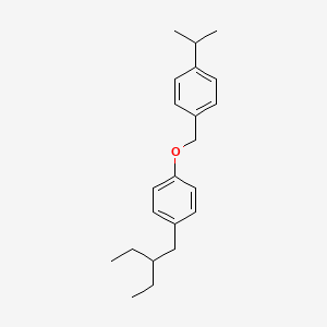 molecular formula C22H30O B14295944 Benzene, 1-(2-ethylbutyl)-4-((4-(1-methylethyl)phenyl)methoxy)- CAS No. 125796-73-8