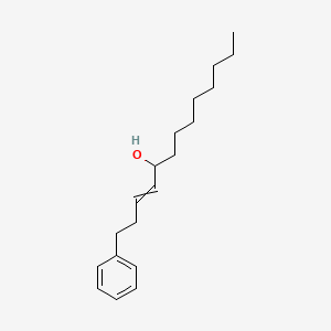 molecular formula C19H30O B14295957 1-Phenyltridec-3-en-5-ol CAS No. 113768-06-2