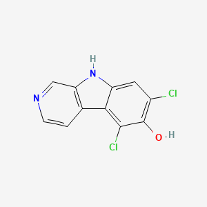 molecular formula C11H6Cl2N2O B14295979 9H-Pyrido[3,4-b]indol-6-ol, 5,7-dichloro- CAS No. 113960-64-8