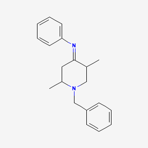 molecular formula C20H24N2 B14296015 (4E)-1-Benzyl-2,5-dimethyl-N-phenylpiperidin-4-imine CAS No. 113556-35-7