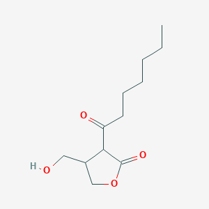 molecular formula C12H20O4 B14296041 3-Heptanoyl-4-(hydroxymethyl)oxolan-2-one CAS No. 119502-27-1