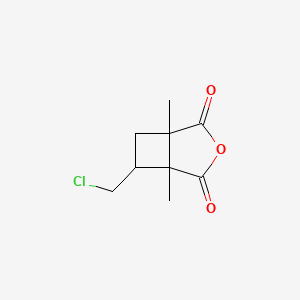 molecular formula C9H11ClO3 B14296062 6-(Chloromethyl)-1,5-dimethyl-3-oxabicyclo[3.2.0]heptane-2,4-dione CAS No. 114058-05-8