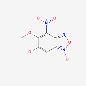 molecular formula C8H7N3O6 B14296241 5,6-Dimethoxy-4-nitro-1-oxo-2,1lambda~5~,3-benzoxadiazole CAS No. 116776-72-8