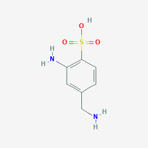 molecular formula C7H10N2O3S B14296275 2-Amino-4-(aminomethyl)benzene-1-sulfonic acid CAS No. 118579-24-1