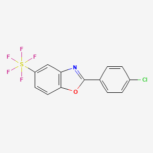 molecular formula C13H7ClF5NOS B1429631 2-(4-氯苯基)-5-(五氟磺酰基)苯并恶唑 CAS No. 1379812-09-5