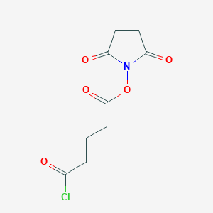 molecular formula C9H10ClNO5 B14296315 Pentanoyl chloride, 5-[(2,5-dioxo-1-pyrrolidinyl)oxy]-5-oxo- CAS No. 117746-42-6