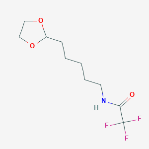 molecular formula C10H16F3NO3 B14296322 N-[5-(1,3-Dioxolan-2-YL)pentyl]-2,2,2-trifluoroacetamide CAS No. 124884-02-2