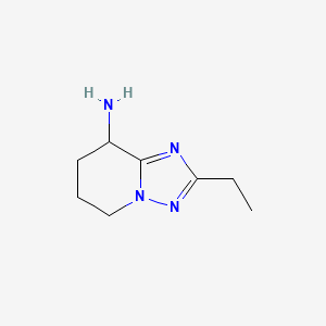 molecular formula C8H14N4 B1429634 2-乙基-5H,6H,7H,8H-[1,2,4]三唑并[1,5-a]吡啶-8-胺 CAS No. 1368380-60-2