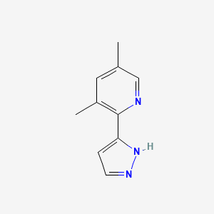 molecular formula C10H11N3 B1429636 3,5-dimethyl-2-(1H-pyrazol-5-yl)pyridine CAS No. 1353762-17-0