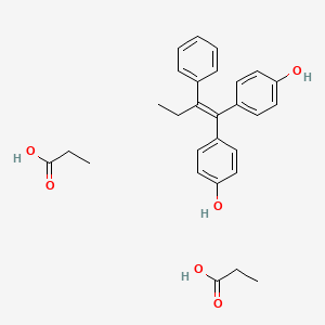 4-[1-(4-Hydroxyphenyl)-2-phenylbut-1-enyl]phenol;propanoic acid