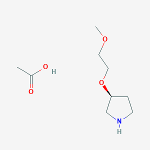 molecular formula C9H19NO4 B1429638 (S)-3-(2-甲氧基乙氧基)吡咯烷乙酸盐 CAS No. 1956435-94-1