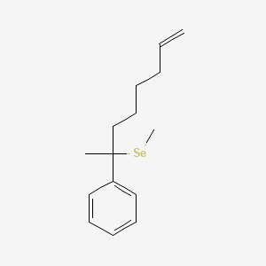 molecular formula C15H22Se B14296402 [2-(Methylselanyl)oct-7-en-2-yl]benzene CAS No. 113328-07-7