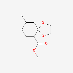 molecular formula C11H18O4 B14296414 Methyl 9-methyl-1,4-dioxaspiro[4.5]decane-6-carboxylate CAS No. 113430-78-7