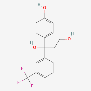 molecular formula C16H15F3O3 B14296475 1-(4-Hydroxyphenyl)-1-[3-(trifluoromethyl)phenyl]propane-1,3-diol CAS No. 111916-05-3