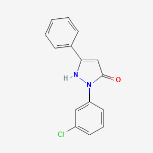 molecular formula C15H11ClN2O B14296519 2-(3-Chlorophenyl)-5-phenyl-1,2-dihydro-3H-pyrazol-3-one CAS No. 112195-28-5